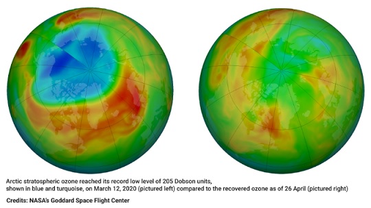 Arctic ozone hole closes